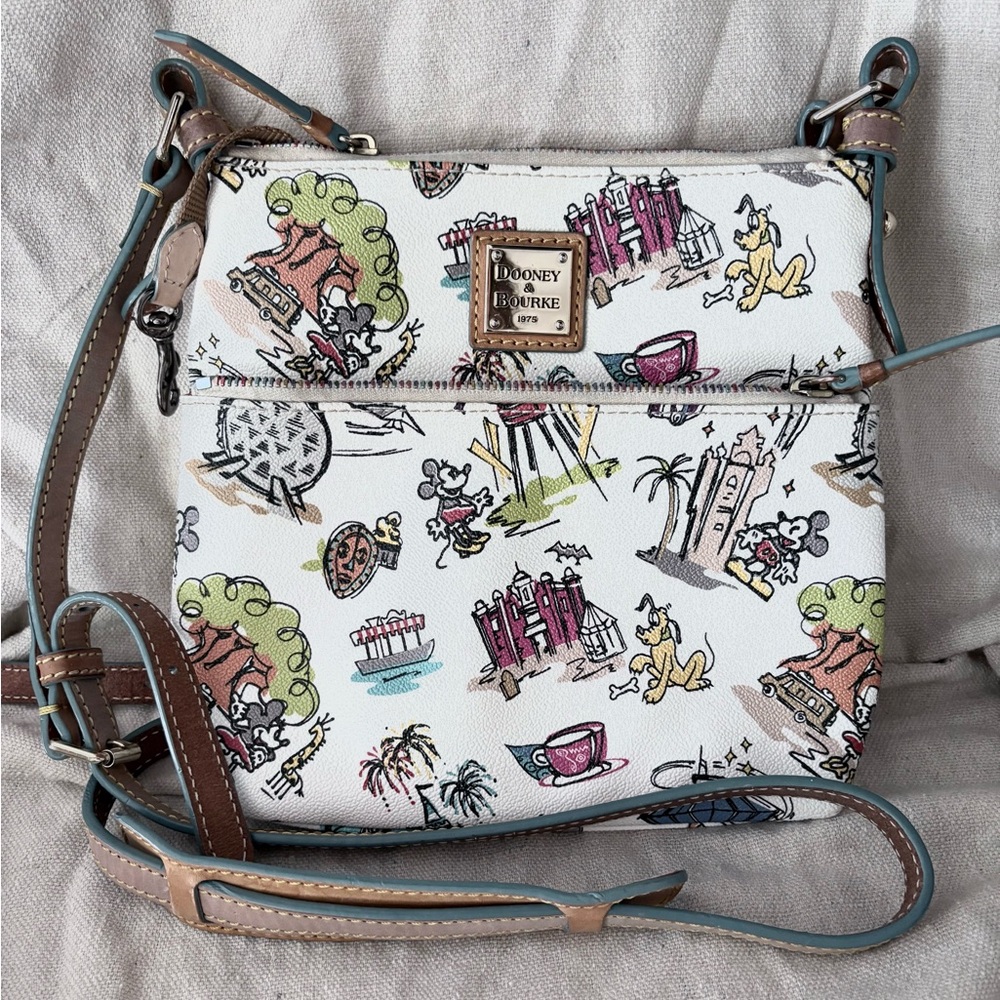 Dooney & Bourke White Disney Sketch Print Crossbody Bag